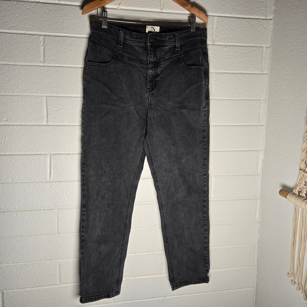 Vtg Jordache Women Vintage Jeans Black Acid Wash High Rise Tapered Denim 31 Goth